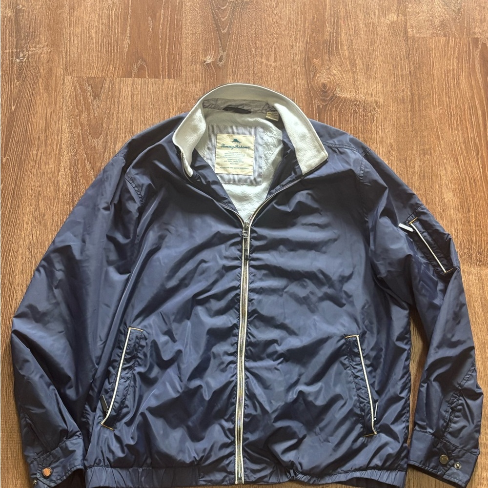Tommy Bahama Blue Lined Golf Windbreaker Zip Outdoor Casual Jacket Mens Medium